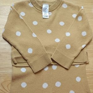 Gerber Mustard and White Polka Dot Crewneck Matching Set